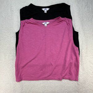 Bundle of 2 JoyLab Muscle Tanks Pink & Black Sz Medium